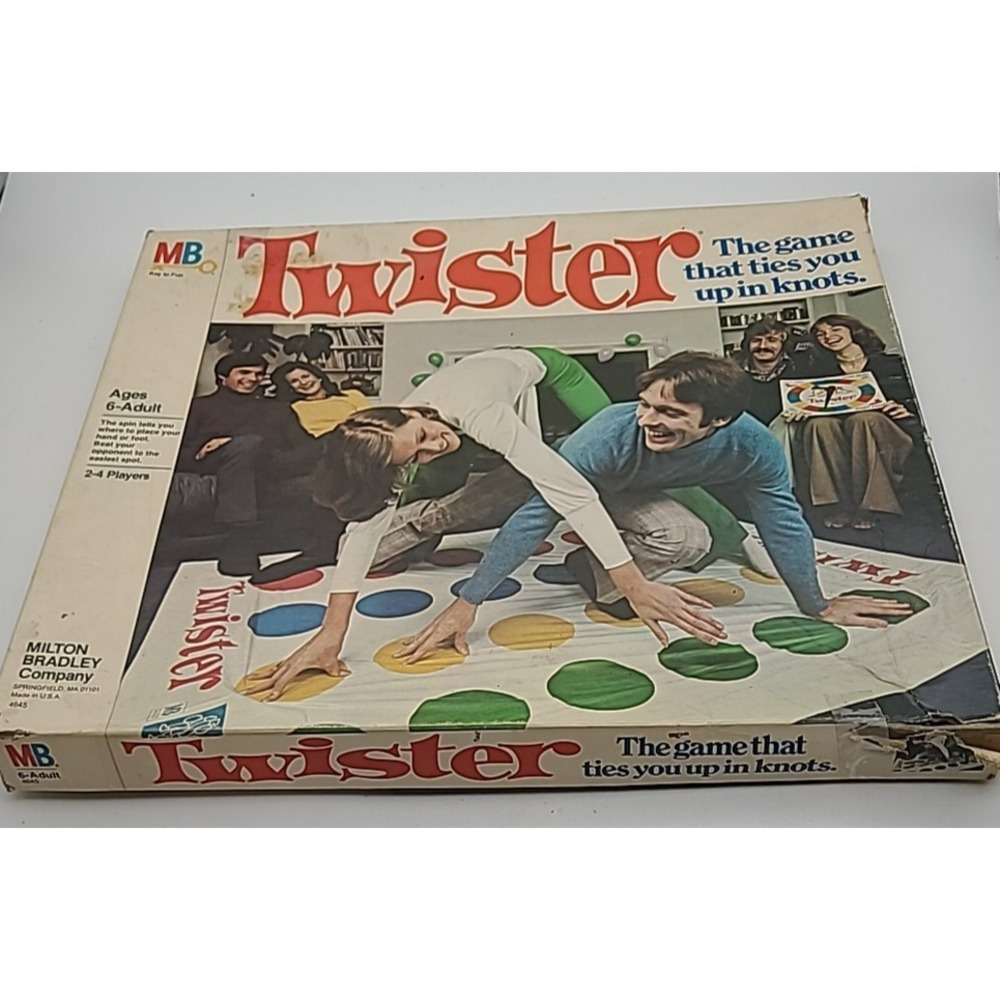 Vintage 1974 Milton Bradley Twister Board Game Retro Family Game Night